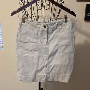 Light Off White Denim Skirt Womens Jones New York Sport Stretch 4 (Jennifer #22)